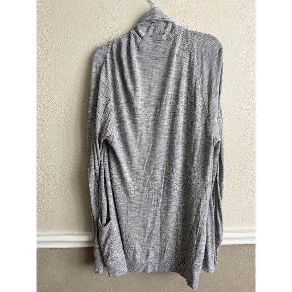 Athleta Pranayama Wrap Cardigan Heathered Grey Soft XS Open Front - Picture 2 of 4